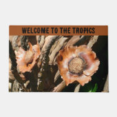 熱帯乾燥ココナッツの花へようこそ素朴 ドアマット (正面)