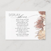 熱帯乾燥パームディスプレイベビーシャワー要求 名刺 (正面)