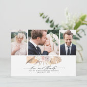 熱帯乾燥パーム結婚の感謝の写真 サンキューカード (スタンド正面)