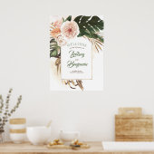 熱帯乾燥ヤシ結婚の葉 ポスター (キッチン)