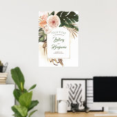 熱帯乾燥ヤシ結婚の葉 ポスター (ホームオフィス)