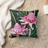 熱帯二重ショウガの花のクッション クッション (ブランケット)