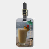 熱帯傘の飲み物のカクテル ラゲッジタグ (正面縦)