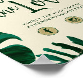 熱帯共有ラブフォトハッシュタグ結婚のサイン ポスター (角)