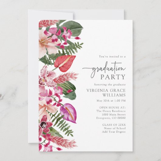 熱帯写真の卒業 招待状 (正面)