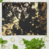 熱帯写真：木の間の夕日 キッチンタオル (折り畳み)