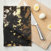 熱帯写真：木の間の夕日 キッチンタオル (四つ折り)