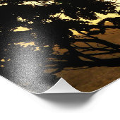 熱帯写真：木の間の夕日 フォトプリント            (角)