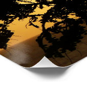 熱帯写真：木の間の夕日 ポスター (コーナー)