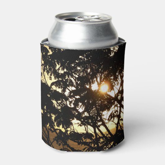 熱帯写真:木の間の夕日 缶クーラー (缶正面)
