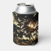 熱帯写真:木の間の夕日 缶クーラー (缶裏面)