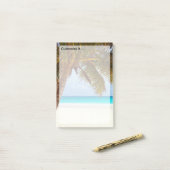 熱帯冷えるビーチ場面 ポストイット (デスク上)