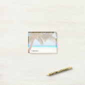 熱帯冷えるビーチ場面 ポストイット (デスク上)