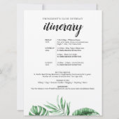 熱帯出張ウェルカムレター&旅程 招待状 (裏面)