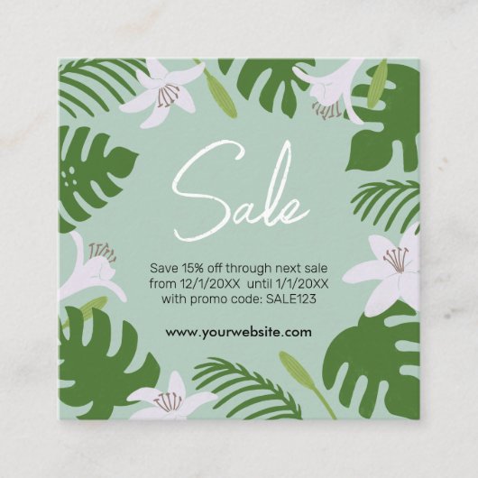 熱帯割引名刺 エンクロージャーカード (正面)