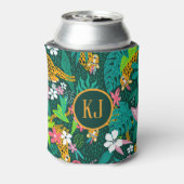 熱帯動物と葉の模様 缶クーラー (缶裏面)