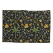 熱帯動物シームレスパターンモンキーヤシの木 枕カバー (裏面-左)