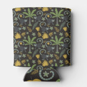 熱帯動物シームレスパターンモンキーヤシの木 缶クーラー (裏面)