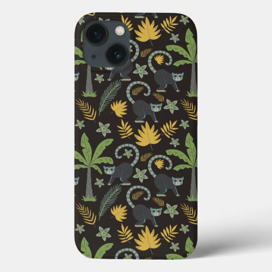 熱帯動物シームレスパターンモンキーヤシの木 Case-Mate iPhoneケース (裏面)