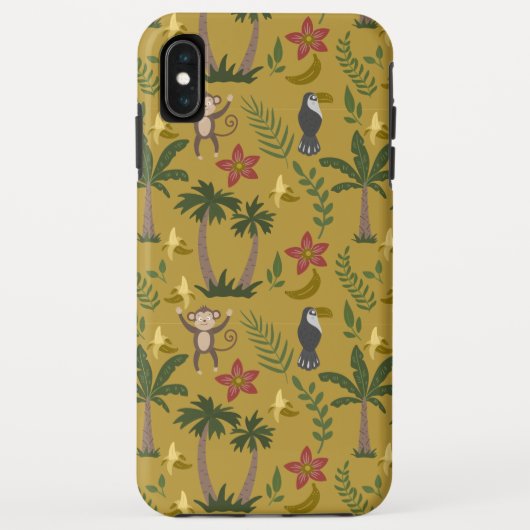 熱帯動物シームレスパターンモンキー, macaw Case-Mate iPhoneケース (裏面)