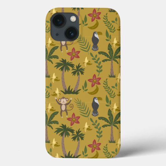 熱帯動物シームレスパターンモンキー, macaw Case-Mate iPhoneケース (裏面)