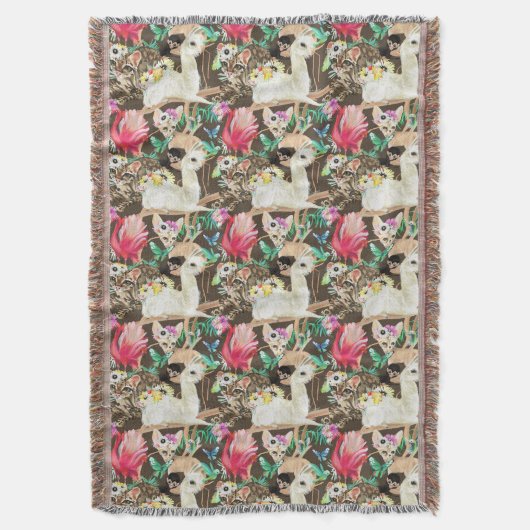 熱帯動物パターン スローブランケット (正面縦)