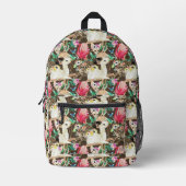 熱帯動物パターン プリントバックパック (正面)