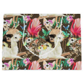 熱帯動物パターン ラージペーパーバッグ (正面)