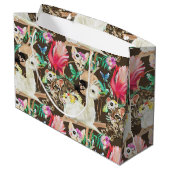 熱帯動物パターン ラージペーパーバッグ (裏面アングル)
