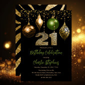 熱帯動物肌のバウブル21st誕生日パーティー 招待状