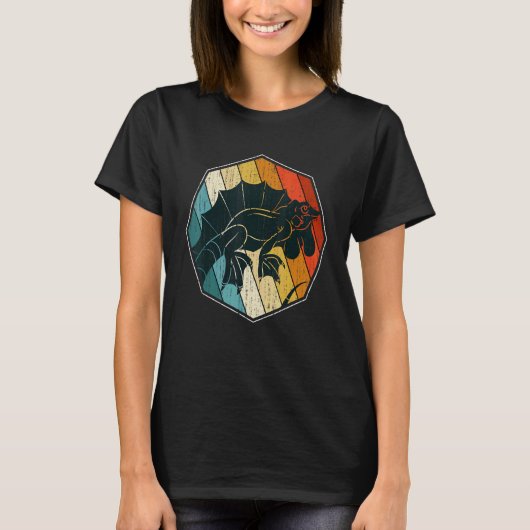 熱帯動物野生生物爬虫類型リザードレトロイグ Tシャツ (正面)