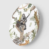 「熱帯動物」 ラージ壁時計 (傾斜)