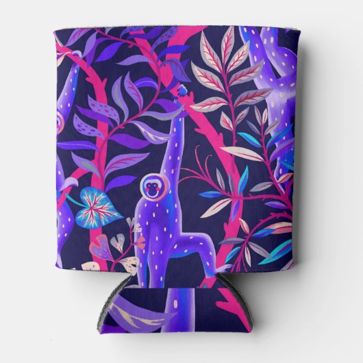 熱帯動物:青いサルのパターン。 缶クーラー (正面)