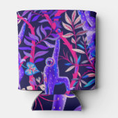 熱帯動物:青いサルのパターン。 缶クーラー (裏面)