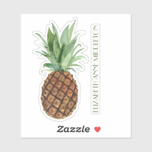 熱帯名門私立校風のパイナップルパーソナライズされた シール (シート)