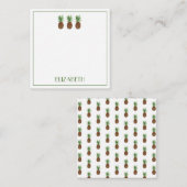 熱帯名門私立校風のパイナップルパーソナライズされた ノートカード (正面/裏面)