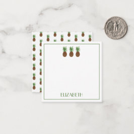 熱帯名門私立校風のパイナップルパーソナライズされた ノートカード