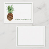 熱帯名門私立校風のパイナップルパーソナライズされた ノートカード (正面/裏面)