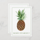 熱帯名門私立校風のパイナップルパーソナライズされた ノートカード (正面/裏面)