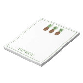 熱帯名門私立校風のパイナップルパーソナライズされた ノートパッド (回転)