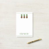 熱帯名門私立校風のパイナップルパーソナライズされた ポストイット (デスク上)