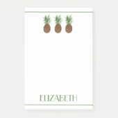 熱帯名門私立校風のパイナップルパーソナライズされた ポストイット (正面)