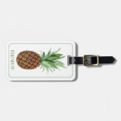 熱帯名門私立校風のパイナップルパーソナライズされた ラゲッジタグ (正面横)