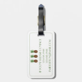 熱帯名門私立校風のパイナップルパーソナライズされた ラゲッジタグ (裏面縦)