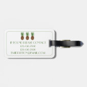 熱帯名門私立校風のパイナップルパーソナライズされた ラゲッジタグ (裏面横)