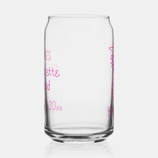 熱帯名門私立校風のピンクのパイナップルパーソナライズされた ガラス缶 (右)