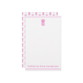 熱帯名門私立校風のピンクのパイナップルパーソナライズされた 便箋