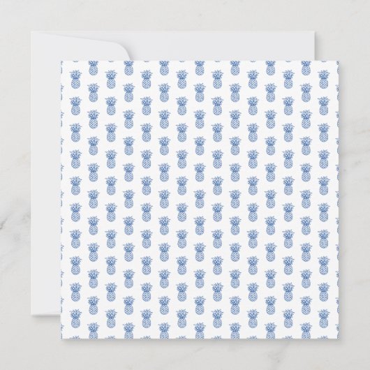 熱帯名門私立校風の海軍ブルーパイナップルパーソナライズされた ノートカード (裏面)