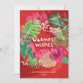 熱帯図解入りの、写真付きのクリスマスリース シーズンカード (正面)