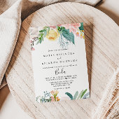 熱帯図解入りの、写真付きのフローラスペインの結婚の 招待状